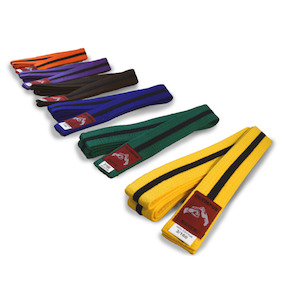 Coloured Karate Belt with Black Stripe