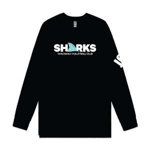 SHARKS VOLLEYBALL LS TEE - TEXT LOGO