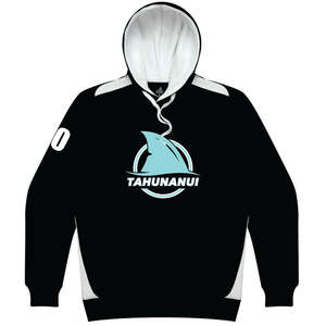 SHARKS VOLLEYBALL BLACK/WHITE HOODIE - FIN LOGO