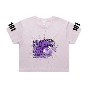 NZ JUNIOR ROLLER DERBY PRESEASON CROPPED TEE
