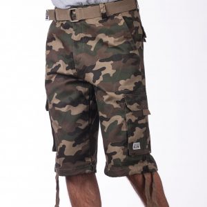 Shorts: PRO CLUB  Twill Cargo Shorts GREEN CAMO