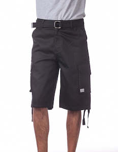 Shorts: PRO CLUB  Twill Cargo Shorts BLACK