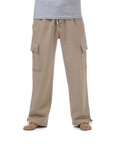 Pants: Pro Club Fleece Cargo Pants Khaki