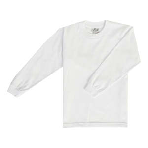 Pro Club Youth Long Sleeve Crew Neck Tee White