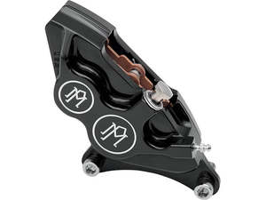 Right Hand Front 4 Piston Caliper - Black Contrast Cut. Fits most Big Twin 1984-&hellip;