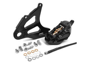 Right Hand Rear 4 Piston Caliper & Mounting Bracket - Black. Fits Softail 2018up&hellip;