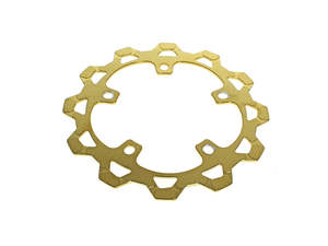 Brake Disc Rotors Front: 12.6in. Front Disc Rotor - Gold. Fits Touring 2024up with OEM Wheel and Spoke Mounted 320mm Rotors - Lyndall Brakes