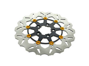11.8in. Front Wave Floating Disc Rotor - Black with Gold Buttons. Fits Dyna 2006&hellip;