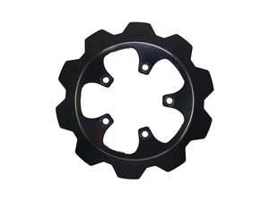 Brake Disc Rotors: 11.8in. Rear Crown Disc Rotor - Black Band & Black Carrier. Fits V-Rod 2006-2017. - Lyndall Brakes