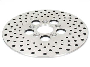 Brake Disc Rotors Front Or Rear: 10in. Front & Rear Disc Rotor - Stainless Steel. Fits Front on FL 1972-1984, FX & Sportster 1973 & Rear on Big Twin 1973-1980. - Rollies Speed Shop