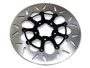 Brake Disc Rotors Rear: 11.5in. Rear Floating Round Disc Rotor with Contrast Cut Carrier. Fits Big Twin 2000up & Sportster 2000-2010. - Gbrakes
