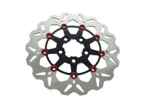 11.5in. Rear Floating Wave Disc Rotor - Black with Red Buttons. Fits Big Twin 20&hellip;