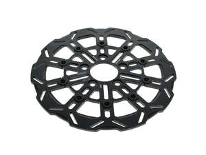 Brake Disc Rotors Rear: 11.5in. Rear 10-Spoke Disc Rotor - Black Band & Black Carrier. Fits Big Twin 2000up & Sportster 2000-2010. - Kodlin