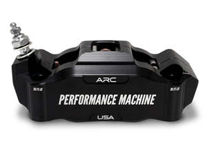Brake Upgrades Front: Left Hand Front Race Series Radial 4 Piston Caliper - Black - Performance Machine