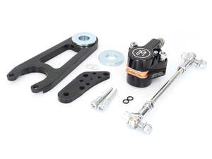 Front Brake Upgrades Black: Left Hand or Right Hand Caliper & Mounting Bracket - Black Contrast Cut. Fits Custom Springer with 3/4in. Axle & 11.5in. Disc Rotor. - Performance Machine