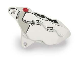 Front Brake Upgrades Chrome: Left Hand Front 4 Piston Caliper - Chrome. Fits many Big Twin & Sportster 1984-1999 Models with 11.5in. Disc Rotor. - Hawg Halters
