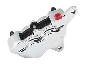 Front Brake Upgrades Chrome: Right Hand Front or Rear 4 Piston Caliper - Chrome. Fits H-D 1984-1999. - Hawg Halters