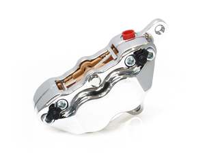 Front Brake Upgrades Chrome: Front 4 Piston Caliper - Chrome. Fits Softail Springer & FXWG 1980-1983 with applicable bracket purchase. - Hawg Halters