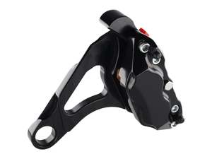 Right Hand Rear 4 Piston Caliper & Mounting Bracket - Black. Fits FX Softail, Fa&hellip;