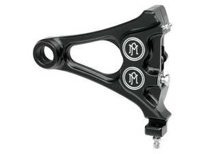 Right Hand Rear Integrated 4 Piston Caliper & Mounting Bracket - Black Contrast &hellip;