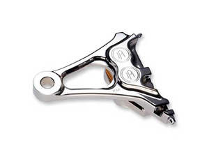 Right Hand Rear Integrated 4 Piston Caliper & Mounting Bracket - Chrome. Fits So&hellip;