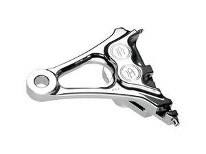 Right Hand Rear Integrated 4 Piston Caliper & Mounting Bracket - Chrome. Fits So&hellip;