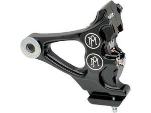 Right Hand Rear Integrated 4 Piston Caliper & Mounting Bracket - Black Contrast &hellip;