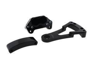 Rear Brake Upgrades Black: Rear Driveside 4 Piston Caliper & Mounting Bracket - Black. Fits Custom with 1in. Axle. - Hawg Halters