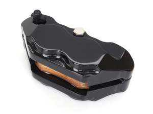 Rear Brake Upgrades Black: 4 Piston Left Hand Rear Driveside Caliper - Black - Hawg Halters