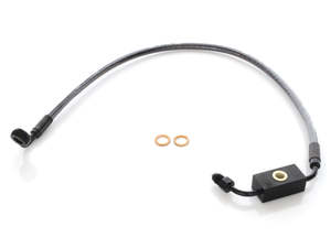 Cables Hydraulic Lines: Stock Length Lower Front Brake Line - Black Pearl. Fits Dyna 2012-2017 - Magnum Shielding