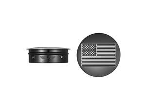 Swingarm Related Parts: Swingarm Pivot Bolt Covers - Black Contrast Cut with American Flag. Fits Touring 2011up - Figurati Designs