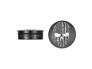 Swingarm Pivot Bolt Covers - Black with American Flag Skull. Fits Touring 2011up&hellip;