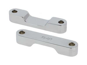 Front Fenders Associated Parts: Fender Spacer Kit - Chrome. Fits Touring 2014-2023 with 23in. or 26in. Wheel & Custom Fender - Hawg Halters