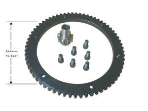 66T Starter Ring Gear Kit. Fits Big Twin 1994-1997. - Spyke Motorcycle Products