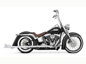 Exhaust Systems Mufflers: 39in. True Dual SharkTail Exhaust - Chrome. Fits Softail 1997-2006 - Freedom Performance Exhaust