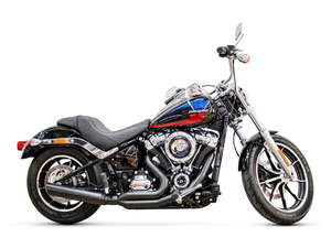 Low Cat 2-into-1 Exhaust - Black. Fits Softail 2025up Non-240 Tyre Models - D&D Exhaust