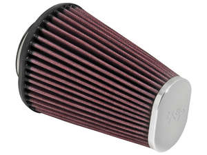 Fuel Air Systems: High-Flow Air Filter Element with Oval End Cap - Chrome. Fits Aircharger - K&N Filters