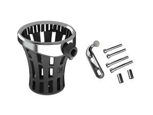 Handlebars Controls: Big Ass Drink Holder with Perch Mount - Chrome - Ciro3D