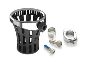 Handlebars Controls: Big Ass Drink Holder with 1in. Clamp - Chrome - Ciro3D