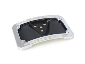 Laydown Curved Number Plate Frame with Mount - Chrome. - Rollies Speed Shop