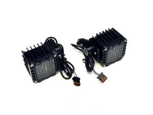 Lighting: Shark Demon LED Turn Signals - Black. Fits Low Rider ST 2022up - Custom Dynamics