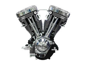 Complete Engines Evo 1: 124ci Evo Engine - Black With Chrome Covers - S&S