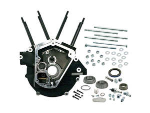 Crankcase Bottom End: Crankcase Assembly with 3-1/2in. Bore - Black. Fits Big Twin 1992-1999. - S&S