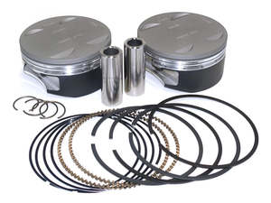Cylinders Pistons M8: Std Flat Top Pistons with 11:1 Compression Ratio. Fits Milwaukee-Eight 2017up with Big Bore 114ci & 117ci to 120ci Conversion. - Keith Black Pistons