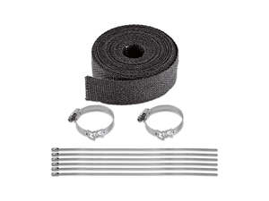 Black Heat Wrap. 2in. Wide x 25 Foot Roll with Locking Ties. - Vance And Hines