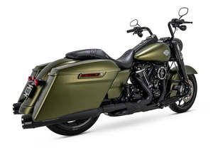 Exhaust Mufflers: 4.5in. Blackbird 450 Slip-On Mufflers - Black with Black End Caps. Fits Touring 2017up - Vance And Hines