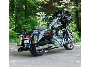 Exhaust Mufflers: 4-1/2in. Mk45 Slip-On Mufflers - Chrome with Black Cutlass End Caps. Fits Touring 1995-2016. - S&S