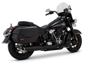 4in. Twin Slash Slip-On Muffler - Black. Fits Softail Street Bob, Low Rider S, L&hellip;