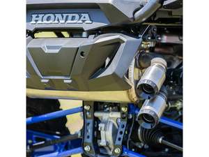 Mufflers Honda: Power Tune XTO UTV Exhaust - Stainless Steel with Race Muffler. Fits Honda Talon 2019up. - S&S