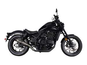 Mufflers Honda: Comp-S Slip-On Muffler - Stainless with Carbon Fiber End Cap. Fits Honda CMX / Rebel 1100cc 2021up. - Two Brothers Racing Exhaust